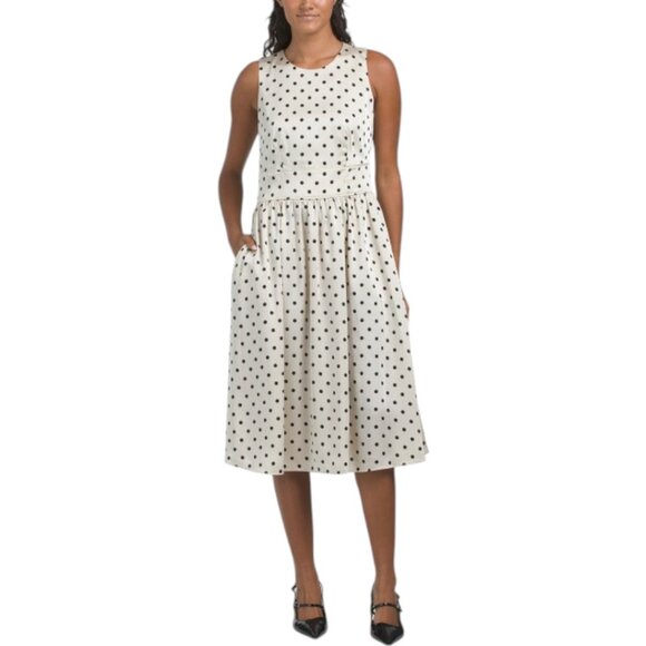 KARL LAGERFELD Hammered Satin Dot Dress - Picture 1 of 3
